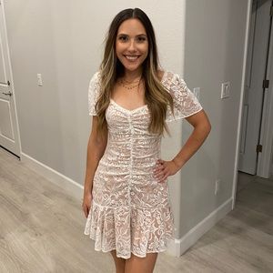 ASTR the Label White & Nude Dress